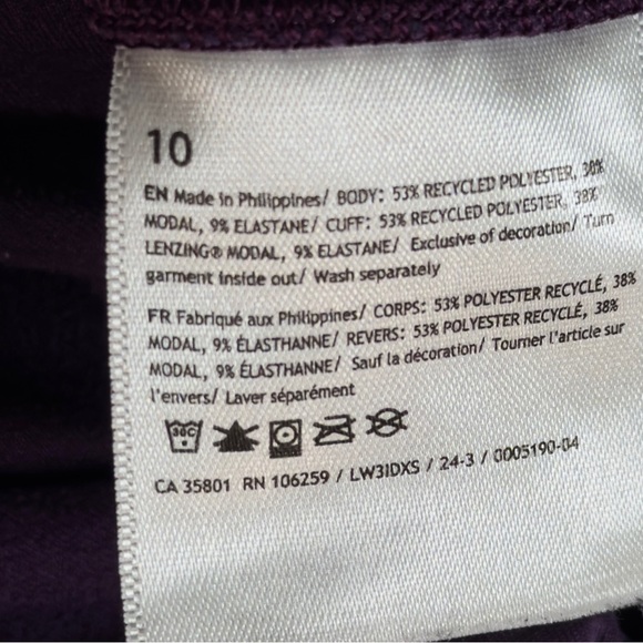 Lululemon Brushed Softstreme Purple Half-Zip Pullover. Size 10 - Picture 2 of 5